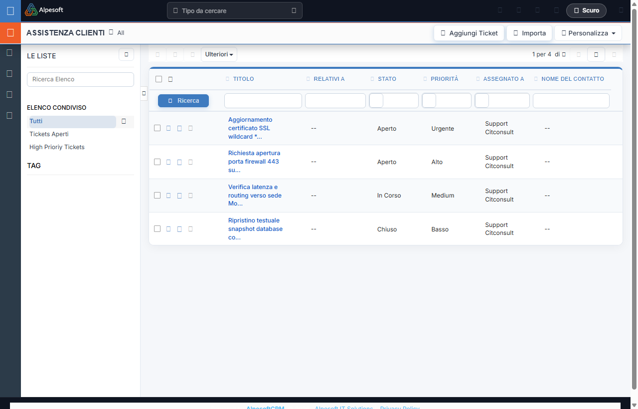 Helpdesk und Ticketing-System AlpesoftCRM